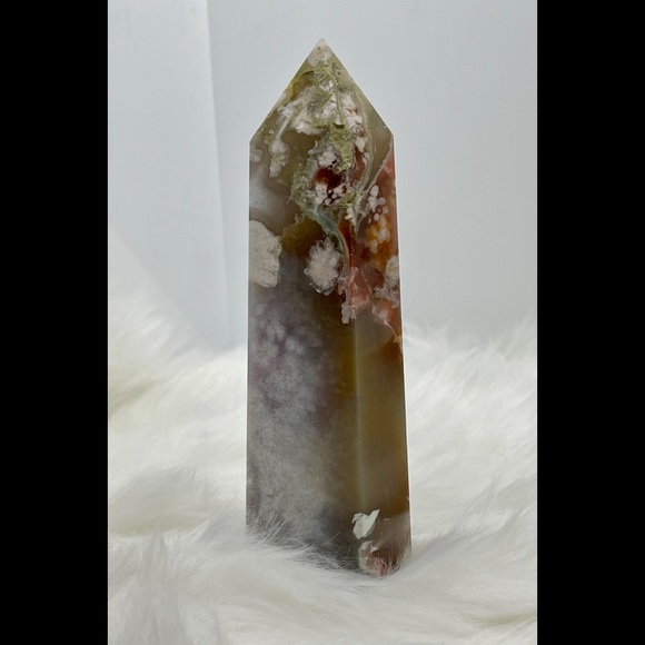 Gorgeous XLarge Flower Agate Crystal Obelisk Tower - Picture 2 of 4